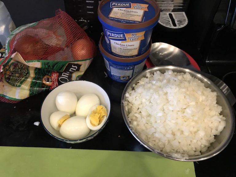 Making Chopped Liver for Passover