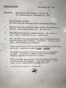 LBJ Remarks to the Cabinet