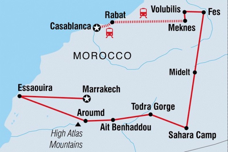 Morocco Trip Map