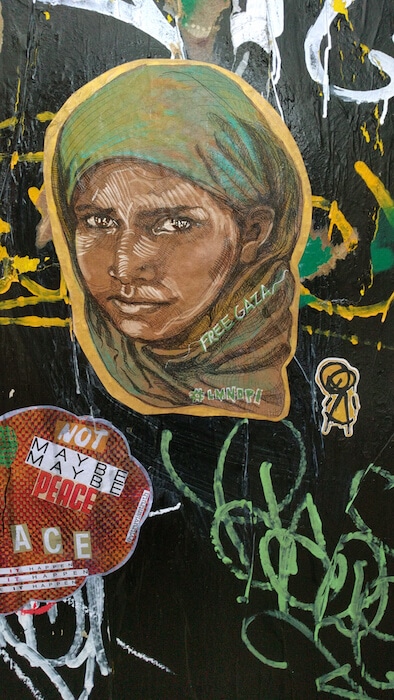Free Gaza LA by Mural Artist LMNOPi