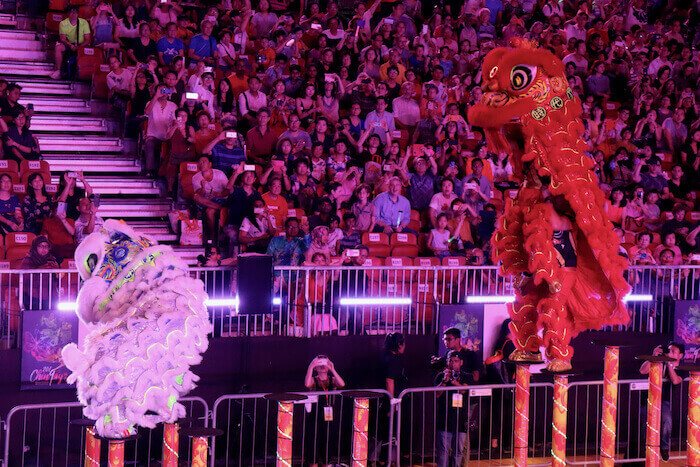 Lion Dance on Poles at the Chingay Parade