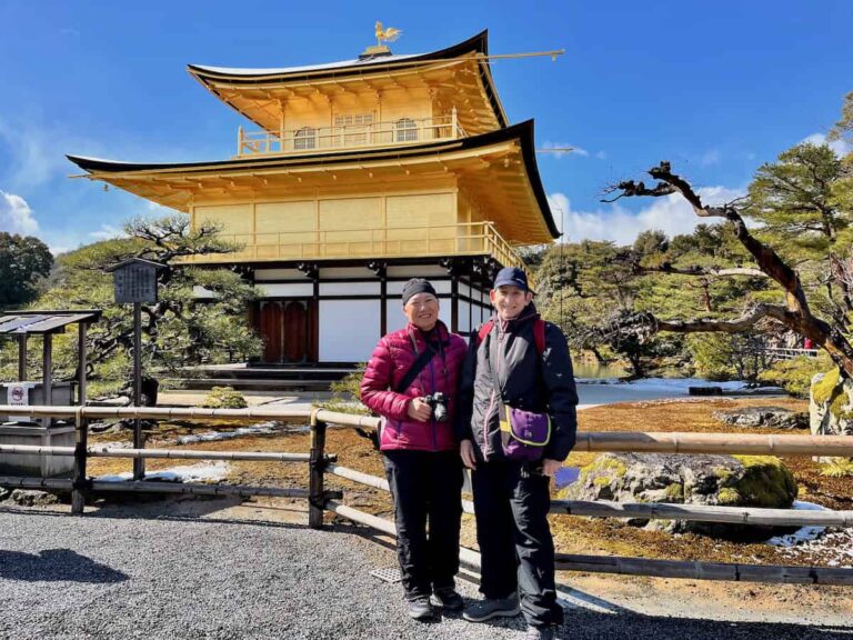 Sue & Reggie at Kinkakuji (Golden Pavilion), Kyoto, Japan for Travel Writing